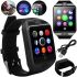 Smart Watch Q18 Wrist Smart Watch with Camera, Voice Recorder and Fitness Tracker, Rechargeable Bluetooth Watch with Heart Rate Monitor Smartix Black