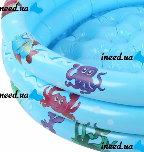 Kruzzel SP-30 2-in-1 Inflatable Kids' Pool for Swimming and Ball Play – 58 L Round Play Pool with Soft Bottom for Toddlers Ages 1 and Up – 80 x 30 cm – Blue
