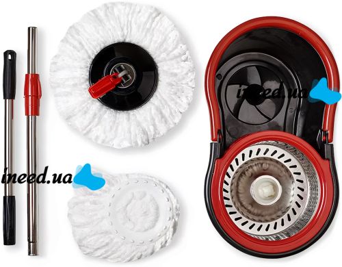 Комплект швабра с турбо отжимом и ведром Spin Mop 360 10 л набор для уборки и мытья пола Magic Mop телескопическая швабра с насадкой из микрофибры
