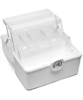 MVM PC-16 28x15x14 cm M plastic storage organizer, home medicine cabinet with sliding shelves 3067-2 White