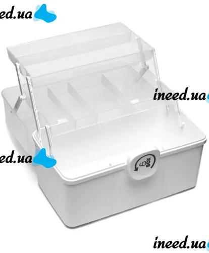 MVM PC-16 28x15x14 cm M plastic storage organizer, home medicine cabinet with sliding shelves 3067-2 White