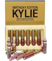 Набор жидких матовых помад Kylie Birthday Edition KL6 блеск для губ 6 оттенков 0.65 мл комплект декоративной женской косметики для макияжа Кайли