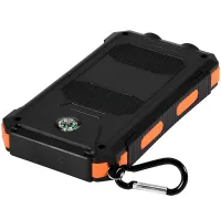 Портативное зарядное устройство HOCO J164 Power Bank 8000mAh с солнечной панелью и фонариком Solar 10W внешний аккумулятор повербанк для зарядки