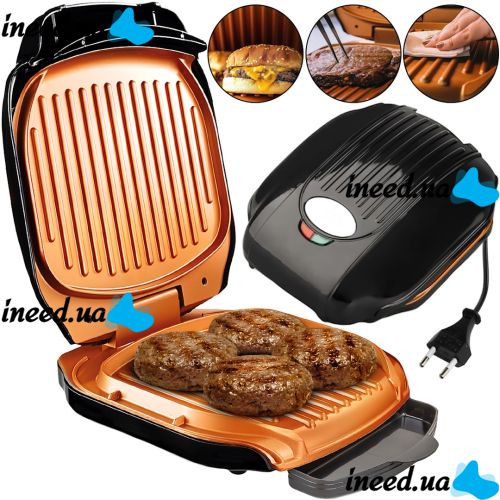 Электрический гриль Gotham Steel Electric Grill контактный прижимной электрогриль для мяса и овощей RAF R522 бутербродница с антипригарным покрытием