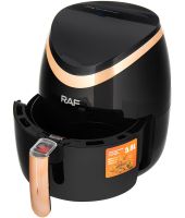 Безмасляная аэрогриль RAF Air Fryer R.5234B на 5.8 л электрическая воздушная аэрофритюрница для приготовления еды без масла 7 программ 1500W Черная