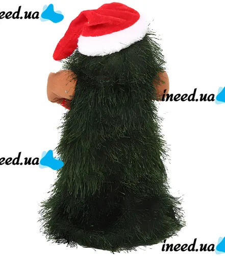 Танцующая рождественская елка Dancing Xmas Tree ET02 интерактивная новогодняя игрушка 17х10 см вращающаяся музыкальная ёлка в шапке на батарейках