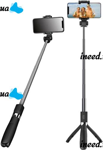 Селфи палка штатив Selfie Stick L01 70 см телескопический трипод для селфи, монопод тренога с держателем для телефона с пультом Bluetooth L-01