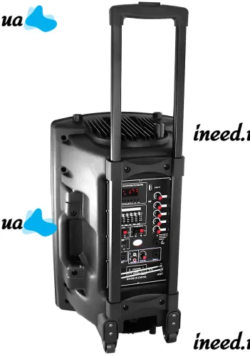 Аккумуляторная колонка караоке Su-Kam BT-100D 500W USB AUX SD портативная акустическая Bluetooth система с беспроводным микрофоном 12V/220V Черная