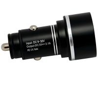 Автомобильное зарядное устройство с вольтметром Car Charger HZ HC7 3.1A, Адаптер для зарядки 2xUSB в прикуриватель, Автозарядка с экраном Черный