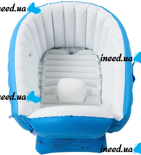 Inflatable Intime Baby Bath Tub JS033 anti-slip bath tub with cushion, drain and foot pump for babies AND1440