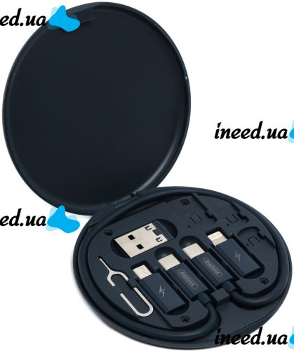 Кабели для передачи данных Remax Data Cable Set Storage Box XL-722 комплект переходников для зарядки телефона USB Type-C microUSB Lightning RC-190