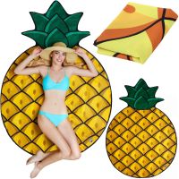 Bigmouth 3D Beach Blanket Pineapple YX008 lint free beach mat 135x142cm picnic bedding, Pineapple beach towel