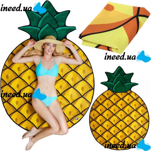 Bigmouth 3D Beach Blanket Pineapple YX008 lint free beach mat 135x142cm picnic bedding, Pineapple beach towel