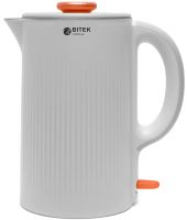 Bitek BT-7848W 2 liter 1500W tabletop kitchen electric kettle Bitek BT7848W electric disc kettle with auto shut-off and 360° swivel White