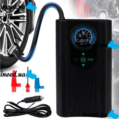 Автомобильный воздушный компрессор Charge Pump CQB001 электрический автокомпрессор с LED дисплеем, насос для подкачки шин от прикуривателя 150 PSI