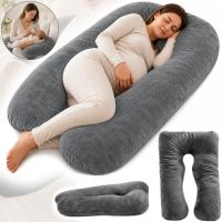 Ортопедическая подушка для беременных Momcozy Pregnancy Pillow PP101 80x120 см U-образная подкова для сна и отдыха с поддержкой спины и живота Серая
