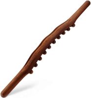 Деревянный массажер для тела Wood Therapy Massage XL-900 ручной акупунктурный валик, скребок Гуаша для снятия боли в мышцах 20 массажных точек 58 см
