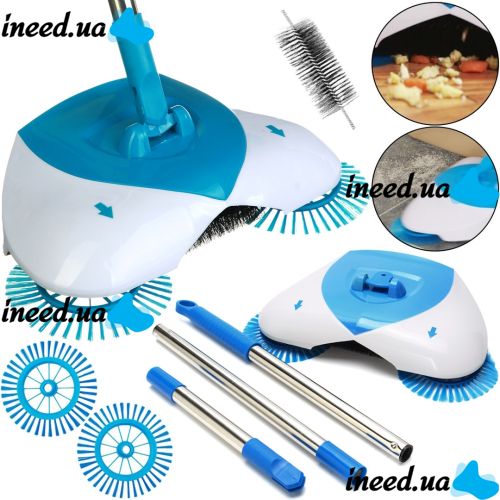 Mechanical Mop Broom Hurricane Spin Broom M24 Universal Brush with Telescopic Handle 110 cm for Dry Floor Cleaning with vacuum cleaner Effect