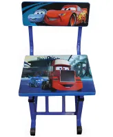 Детская парта со стулом Bambi Disney Cars B-43507 Тачки Молния Маквин письменный стол и стул с регулированной высотой и подставкой для книг Синий