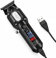 Аккумуляторная машинка для стрижки волос VGR V-900 5W беспроводной мужской триммер для окантовки бороды и усов со сменными насадками и дисплеем USB