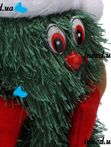 Танцующая рождественская елка Dancing Xmas Tree ET02 интерактивная новогодняя игрушка 17х10 см вращающаяся музыкальная ёлка в шапке на батарейках