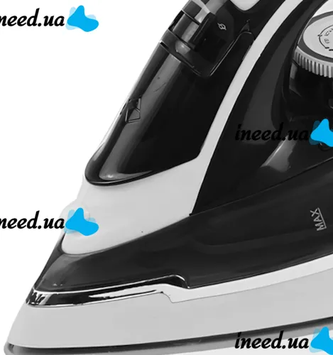 Operatec OP-1006 2200W manual steam iron with ceramic soleplate and steam regulator for ironing and steaming clothes from the mains Black