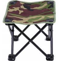 Туристическая складная табуретка Stool Folding Table ZDY01 до 130 кг с чехлом, Раскладной стул 28x28x24 см для рыбалки и пикника Камуфляжный