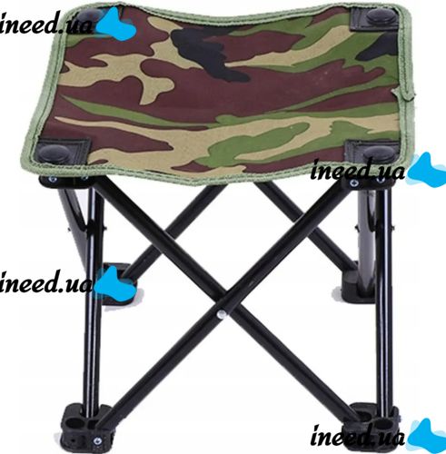 Туристическая складная табуретка Stool Folding Table ZDY01 до 130 кг с чехлом, Раскладной стул 28x28x24 см для рыбалки и пикника Камуфляжный