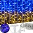 Внутренняя светодиодная гирлянда Водопад Флаг Украины 2x2 м 160 LED диодов Сине желтая, Патриотическая гирлянда штора Xmas 8 режимов от USB