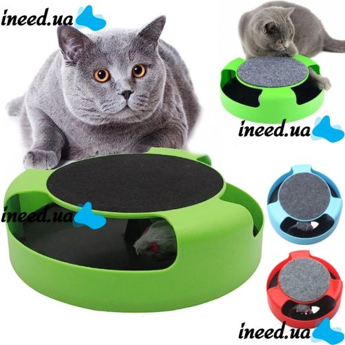 Интерактивная игрушка когтедерка Поймай Мышку Catch The Mouse для котов и кошек с точилкой для когтей 2 в 1, Когтеточка для котят и кота 25 см