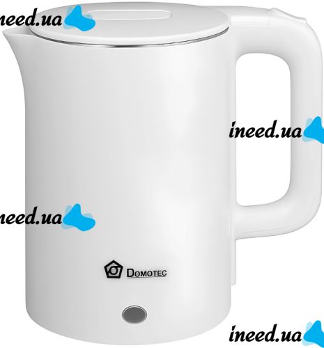 Электрочайник Domotec MS-5028 на 1.8 л настольный дисковый электрический чайник Домотек 1500W с индикатором работы и автоотключением от сети Белый