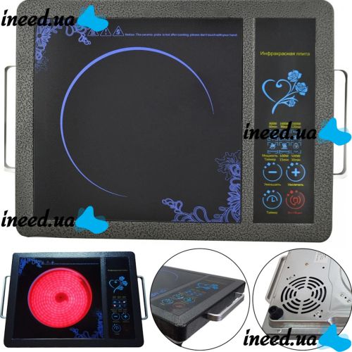 Domotec MS-5842 Ceramic Electric Desktop Infrared Stove for 1 burner 2000W, Ceramic Induction Electric Stove 2000W 8 modes