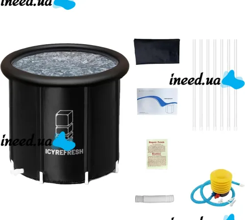 Надувная бочка для моржевания Ice Bath Spa BF-300 300 л круглая каркасная ванна для ледяной терапии и восстановления, купель для холодных ванн