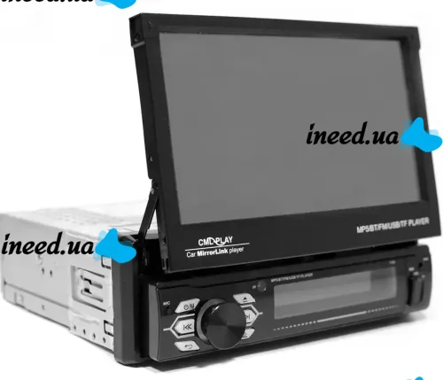 Автомагнитола с выдвижным экраном 7" Bluetooth Car Stereo SWM 9601G Магнитола 1DIN в машину MP5 FM/AM с монитором и камерой заднего вида 9612G