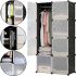Складаний шафа органайзер для речей Storage Cube Cabinet MP-28-51 76х37х146 см Пластикова тумба на 8 секцій поличка для одягу та взуття Чорна MP28-51