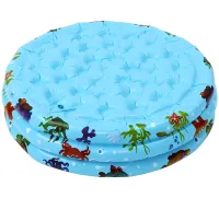 Kruzzel SP-30 2-in-1 Inflatable Kids' Pool for Swimming and Ball Play – 58 L Round Play Pool with Soft Bottom for Toddlers Ages 1 and Up – 80 x 30 cm – Blue