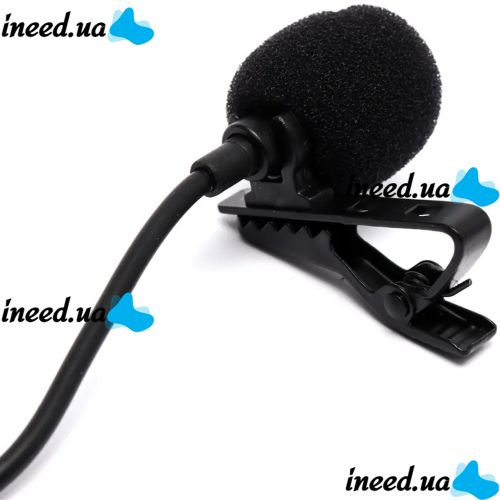 Microphone Lapel for Lavalier Micro Phone JH-043-A 3.5AUX Wired Chest Lapel with Clip Clip and Headphone Jack Black