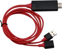 Конвертер видео MHL HDMI G02 гибкий переходник кабель для передачи HD видео с телефона на телевизор 1 м, адаптер на Type-C Micro G-02 Красный