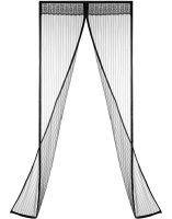 Mosquito net with magnets Magic Mesh Black 90X210 cm Sliding Magnetic Mosquito Curtain against insects mosquitoes and flies on the door Black Magic Mesh