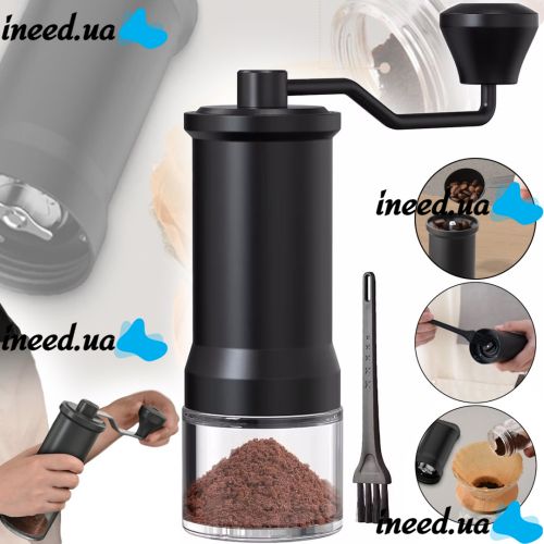 Ручная кофемолка Coffee Grinder KMDJ-D 5 регулировок помола, механический измельчитель кофейных зерен, мельница с керамическими жерновами Lecot