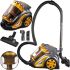 Контейнерний пилосос для сухого прибирання Domotec MS-4408 Turbo Brush на 4 л 3600W колбовий без мішка з регулятором потужності турбощіткою Жовтий