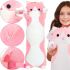 Soft Plush Toy Pillow Cat Baton 50 cm Pink Baby Pillow Cuddle Cat, Toy Long Antistress Cat Baton from 3 years Old Pink