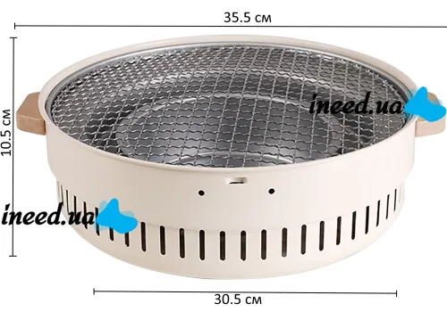 Бездымный круглый гриль с решеткой Stove NO.898 30 см для барбекю, Угольная складная круглая печь для жарки мяса, рыбы и овощей для кемпинга