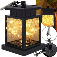 Уличный садовый подвесной светильник фонарь UniSolar NF101 30LED с солнечной панелью и прищепкой, Водонепроницаемый прожектор Solar AND HA-80 Черный