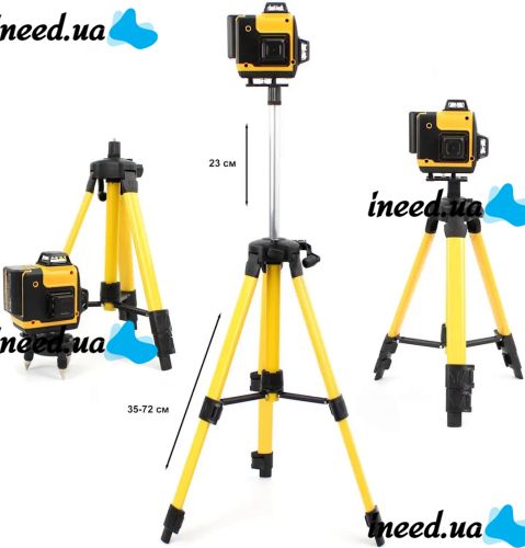 Лазерный уровень DeWalt DCLE34031N 4D 16-линейный зеленый луч на 2 аккумулятора, нивелир для измерения пересечения линий на 360 со штативом в кейсе