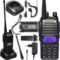 Двухдиапазонная рация Baofeng UV82 5W на 128 каналов до 7 км портативная цифровая радиостанция с гарнитурой и двойной кнопкой 2800 мАч UV-82 Черная