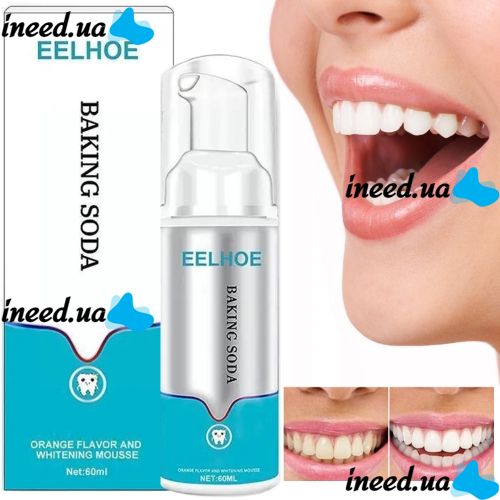 Dental foam mousse for teeth whitening Eelhoe whitening paste for lightening and cleansing tooth enamel, gum care product 60 ml