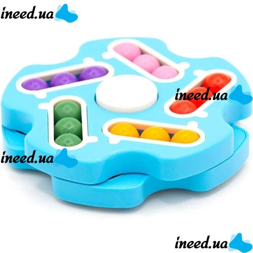 Детский развивающий спиннер Fidget Spinner Magic Cube Розовый, Голубой, вращающаяся волшебная игрушка головоломка для детей от 3 лет, антистресс