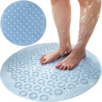 Non-slip shower mat Massage Foot Rad 35 cm, silicone, massage foot brush mat, round, rubber suction cup bath mat