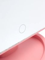 Magic MakeUp Mirror: A Cosmetic Touchscreen Makeup Mirror That Rotates 180 Degrees—a Tabletop Mirror on a Stand with 22 LED Lights, USB-Powered, Pink